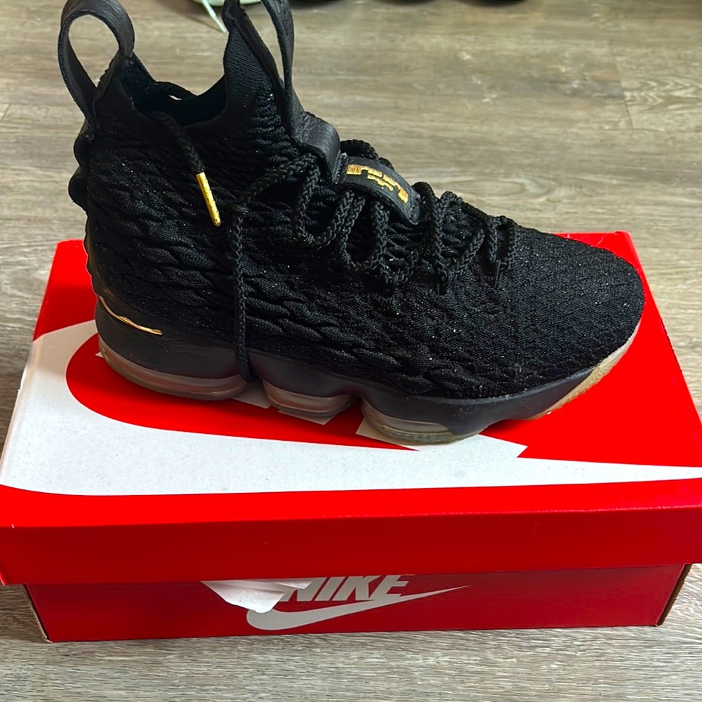 Lebron Black and Gold Athletic Shoes